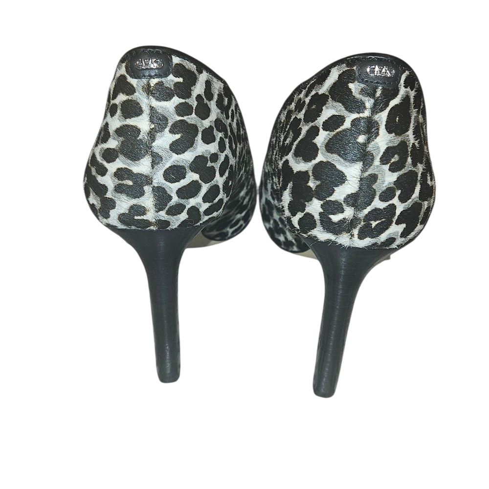 Michael Kors Black and White Animal Print Heels Size 7.5 Exellent Condition - Picture 5 of 11